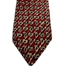 Vintage Courchevel Men's Burgundy Paisley Tie 100% Silk 58X3 Made In Italy